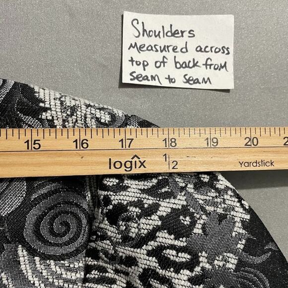 CJ Banks Jacket Plus Size 1X Tapestry Blazer Open Front Artsy Brocade Patchwork - Picture 14 of 14